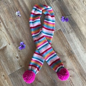 Multi colored Pom Pom Scarf